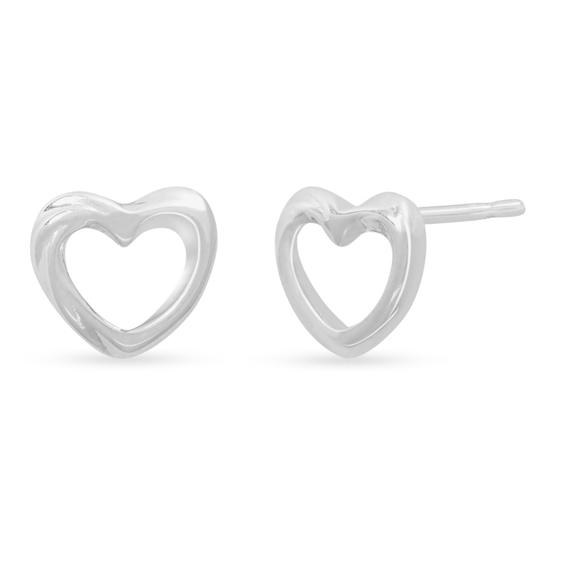 Heart Gleam Rhodium Plated 925 Sterling Silver Earrings