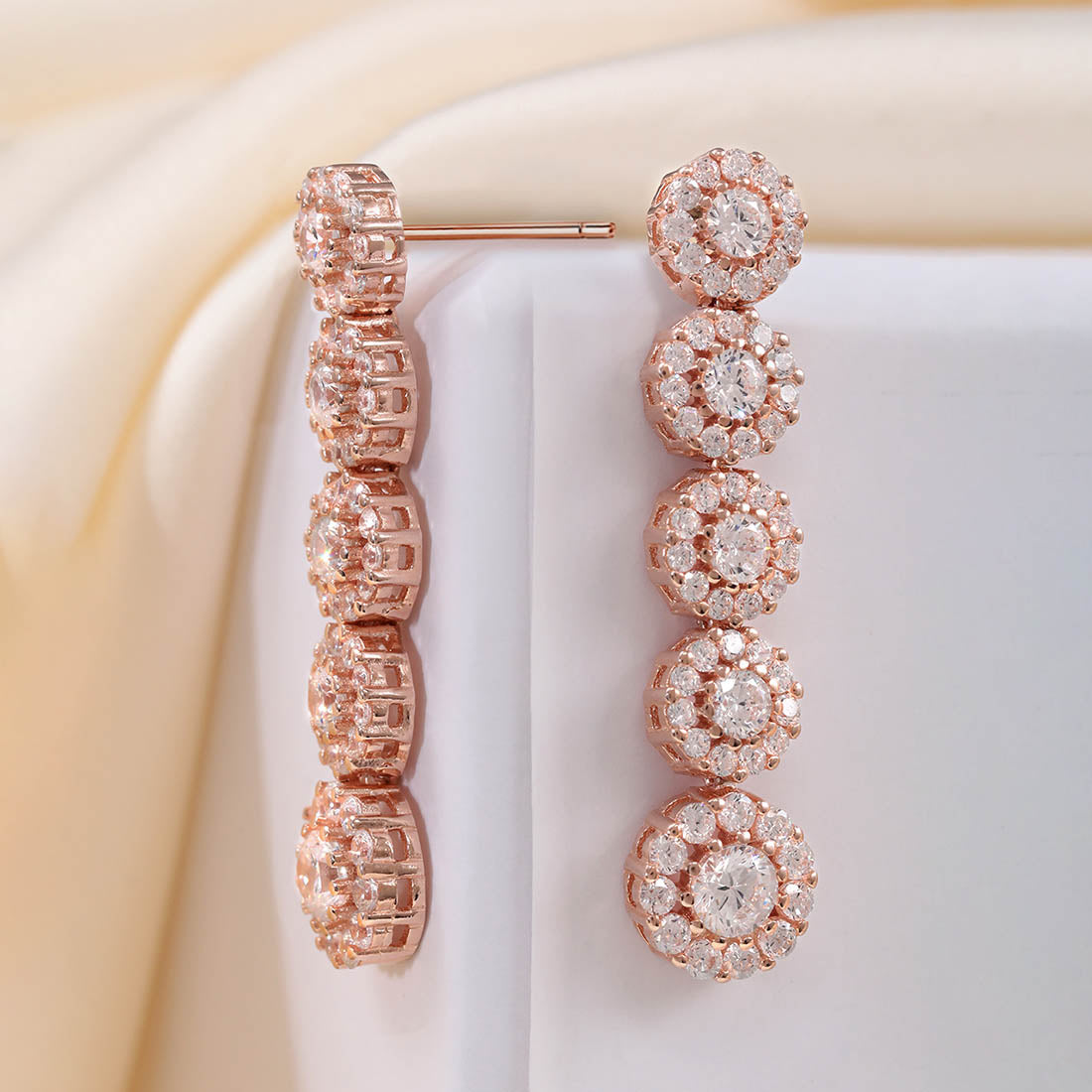 Flowing Elegance Rose Gold Plated 925 Sterling Silver Earrings