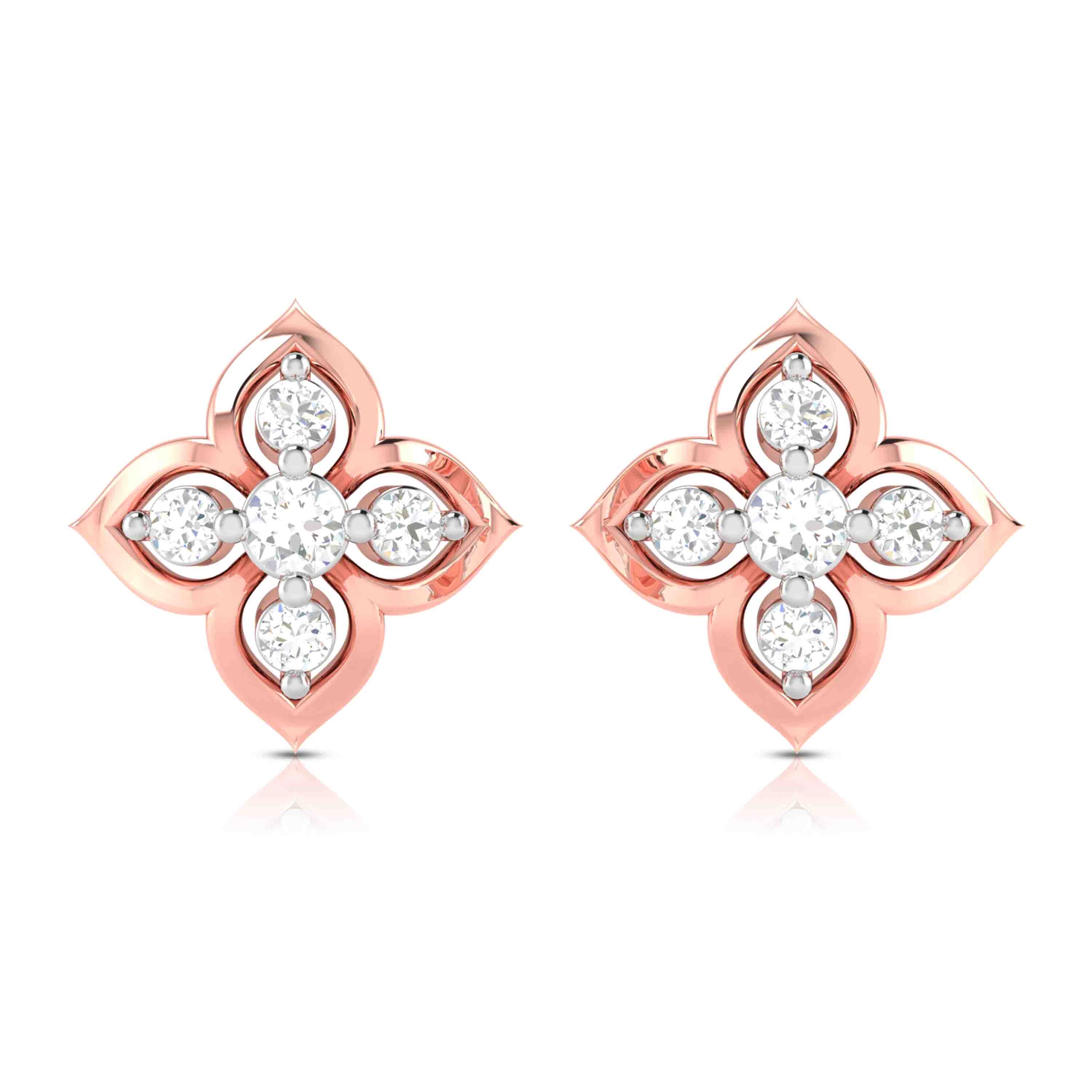 Radiant Clover Lab-Grown Diamond Stud Earrings