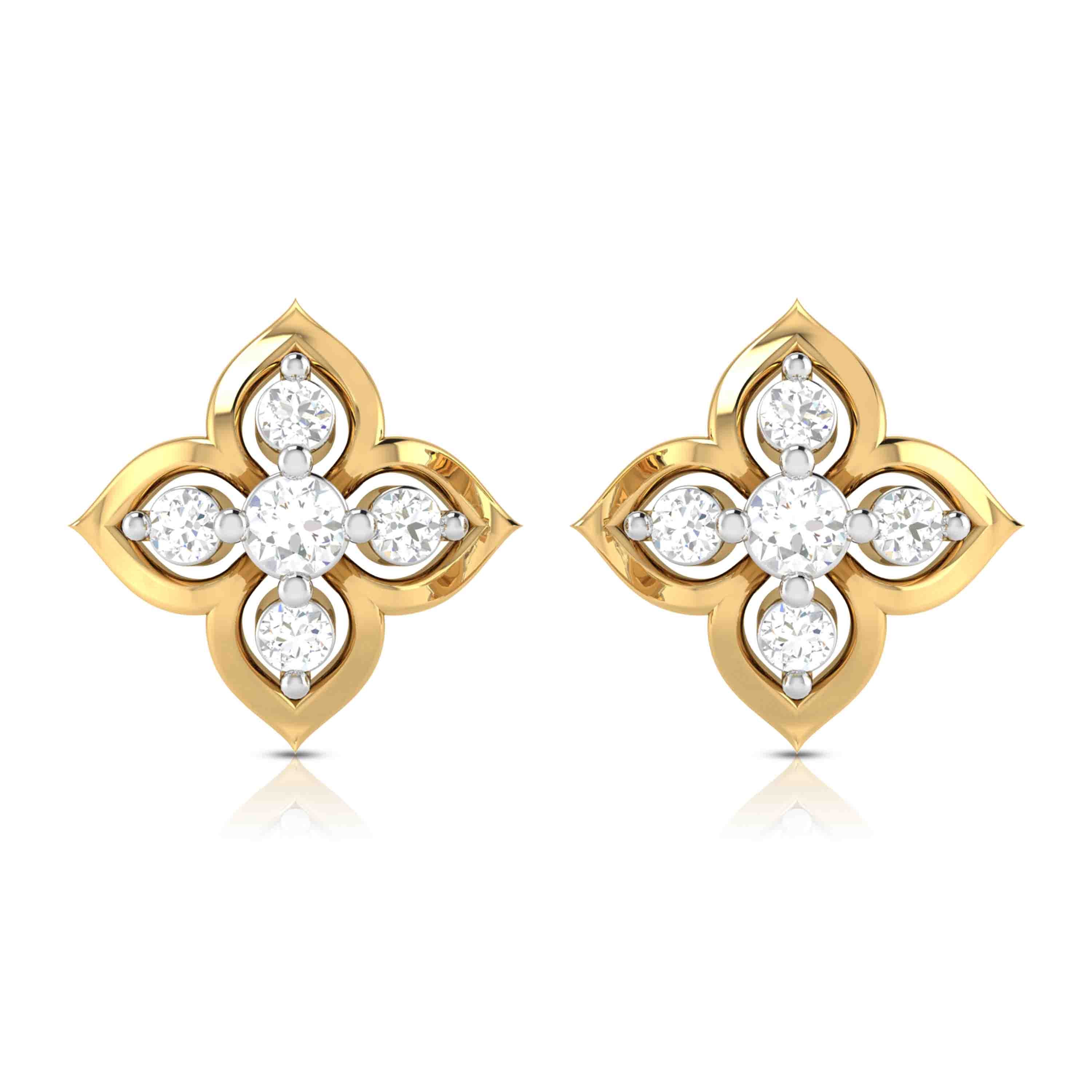 Radiant Clover Lab-Grown Diamond Stud Earrings