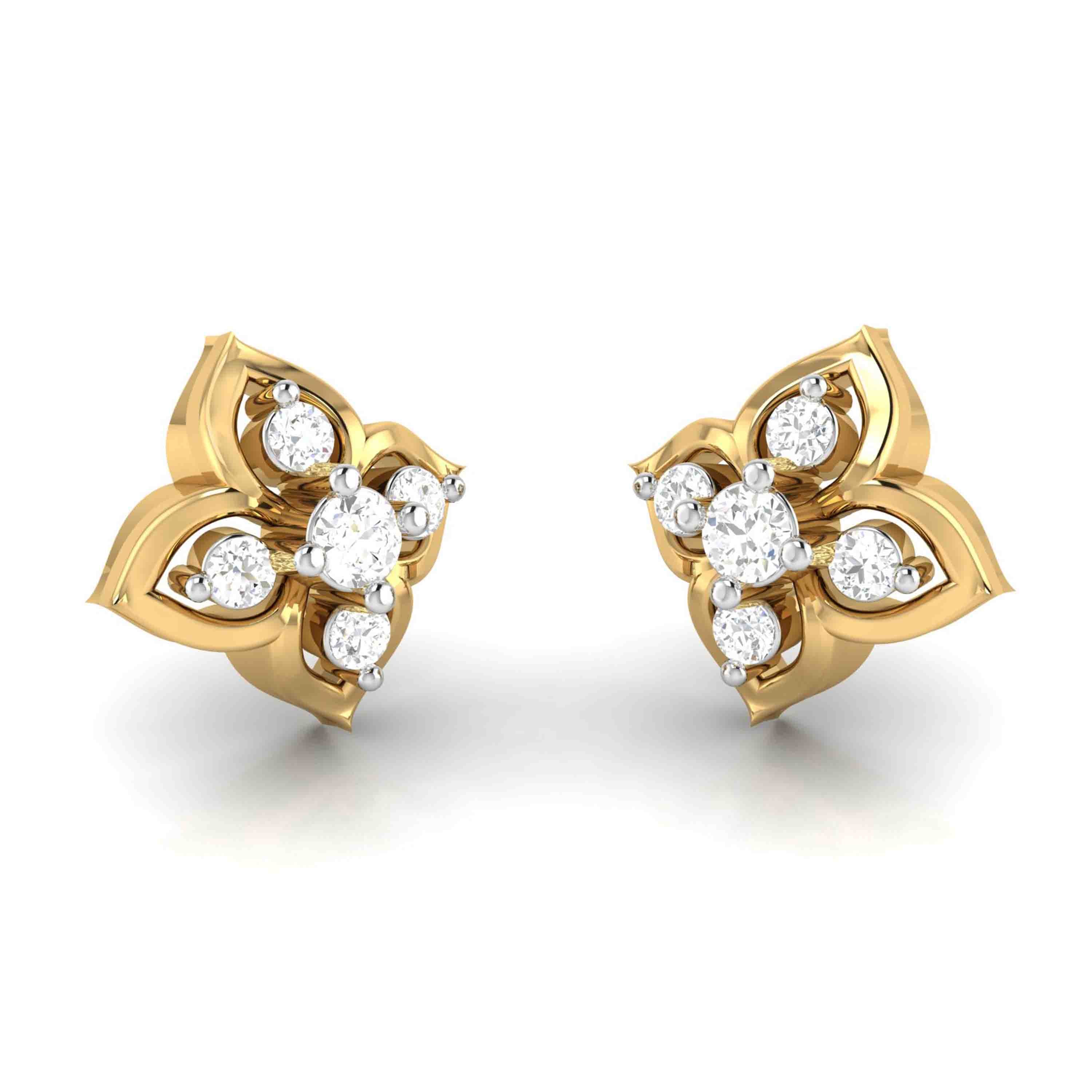 Radiant Clover Lab-Grown Diamond Stud Earrings