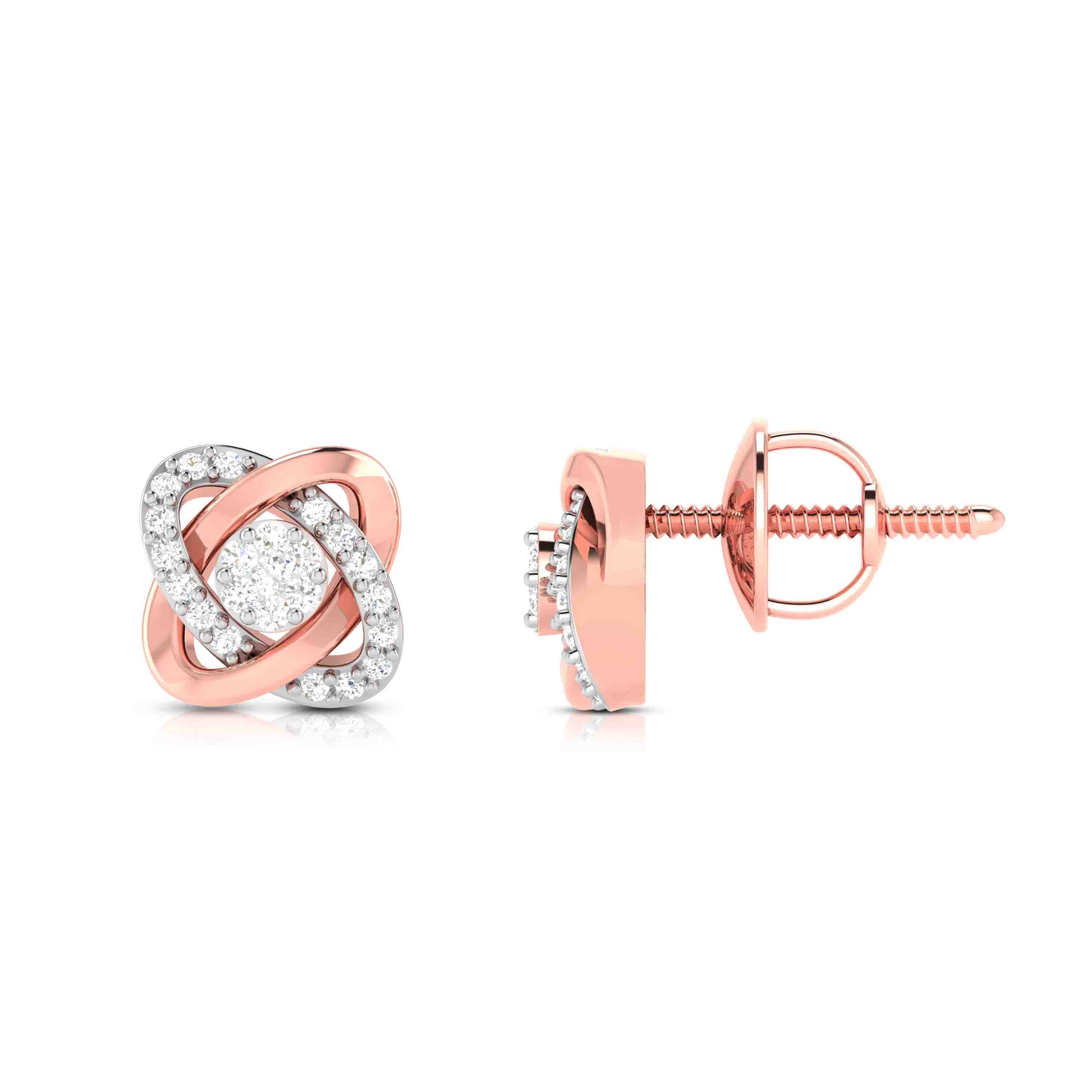 Eternal Knot Lab-Grown Diamond Stud Earrings