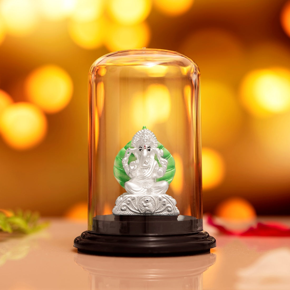 Eternal Serenity Rhodium-Plated 999 Silver Ganesh Ji Idol