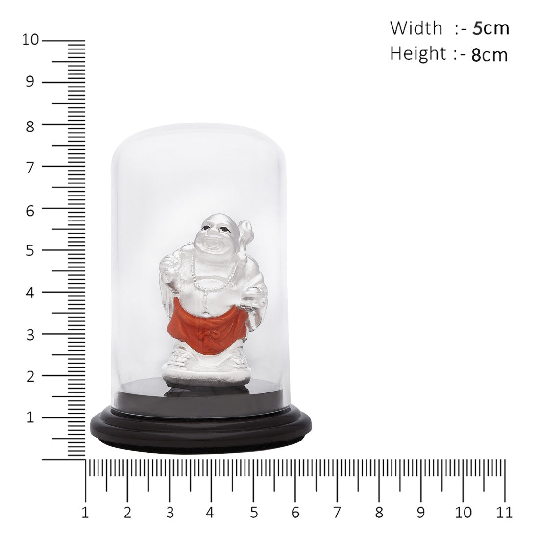 Joyful Illumination Rhodium-Plated 999 Silver Laughing Buddha Idol