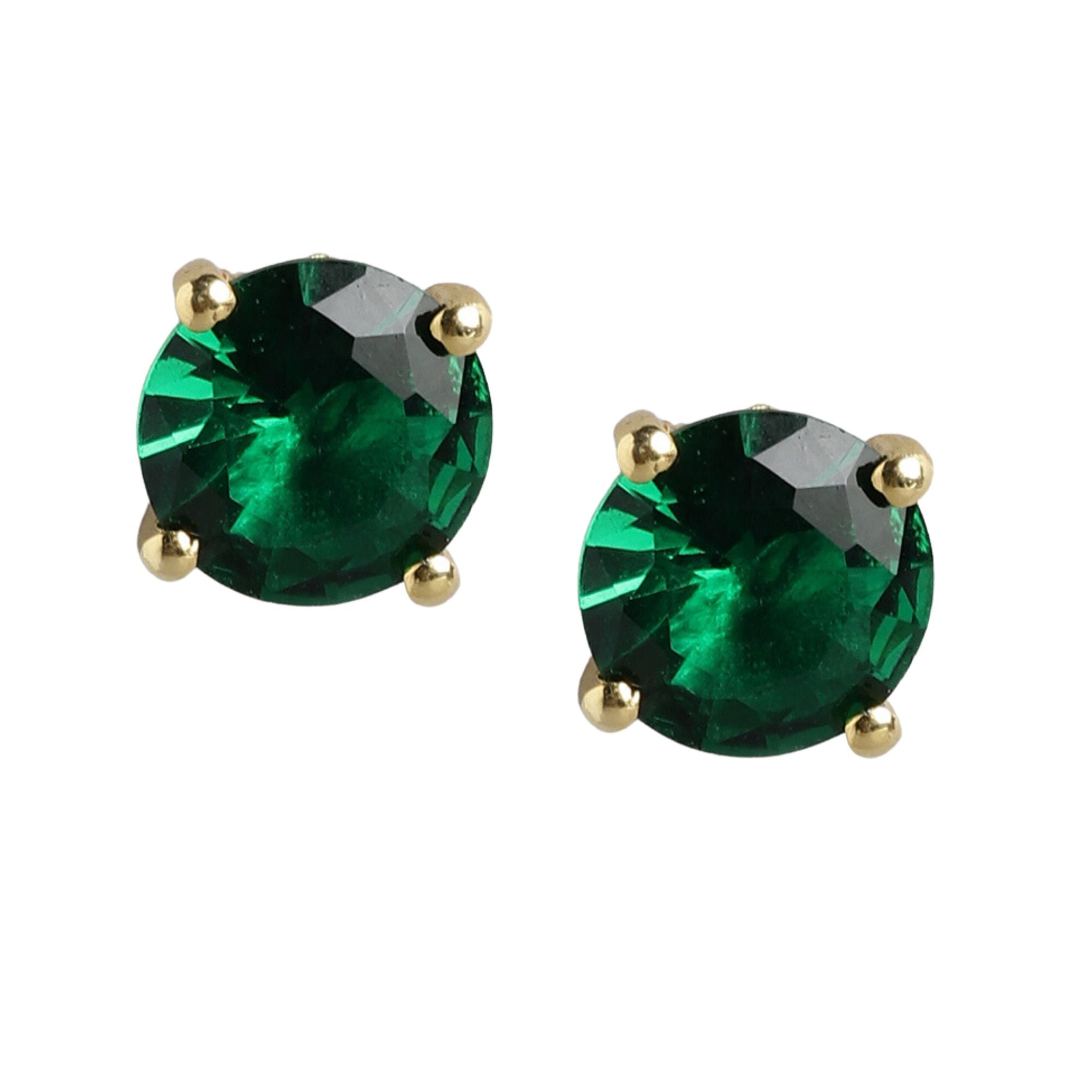 Emerald Green Gold-Plated 925 Sterling SIlver Jewellery Set