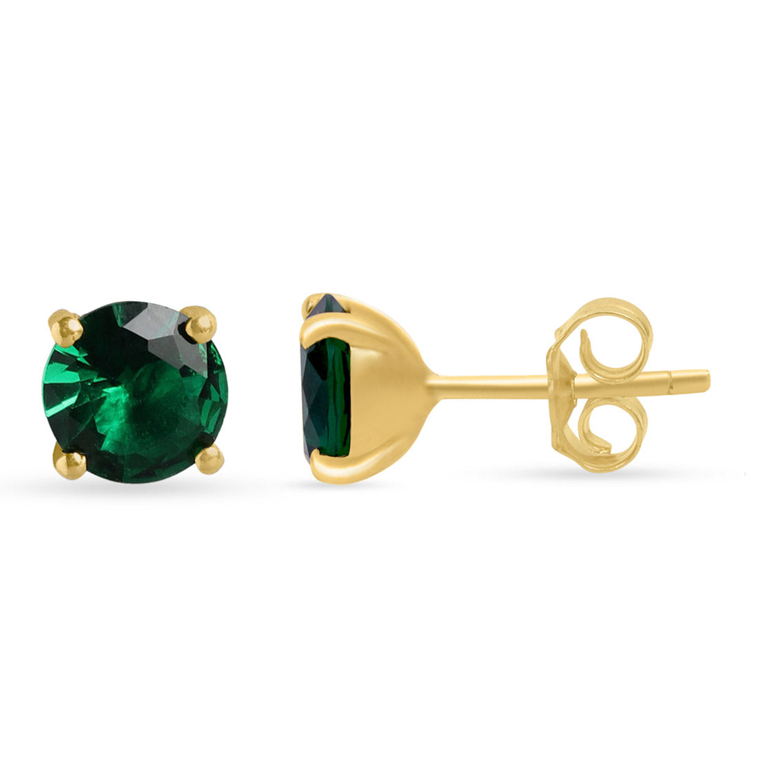 Emerald Green Gold-Plated 925 Sterling SIlver Jewellery Set