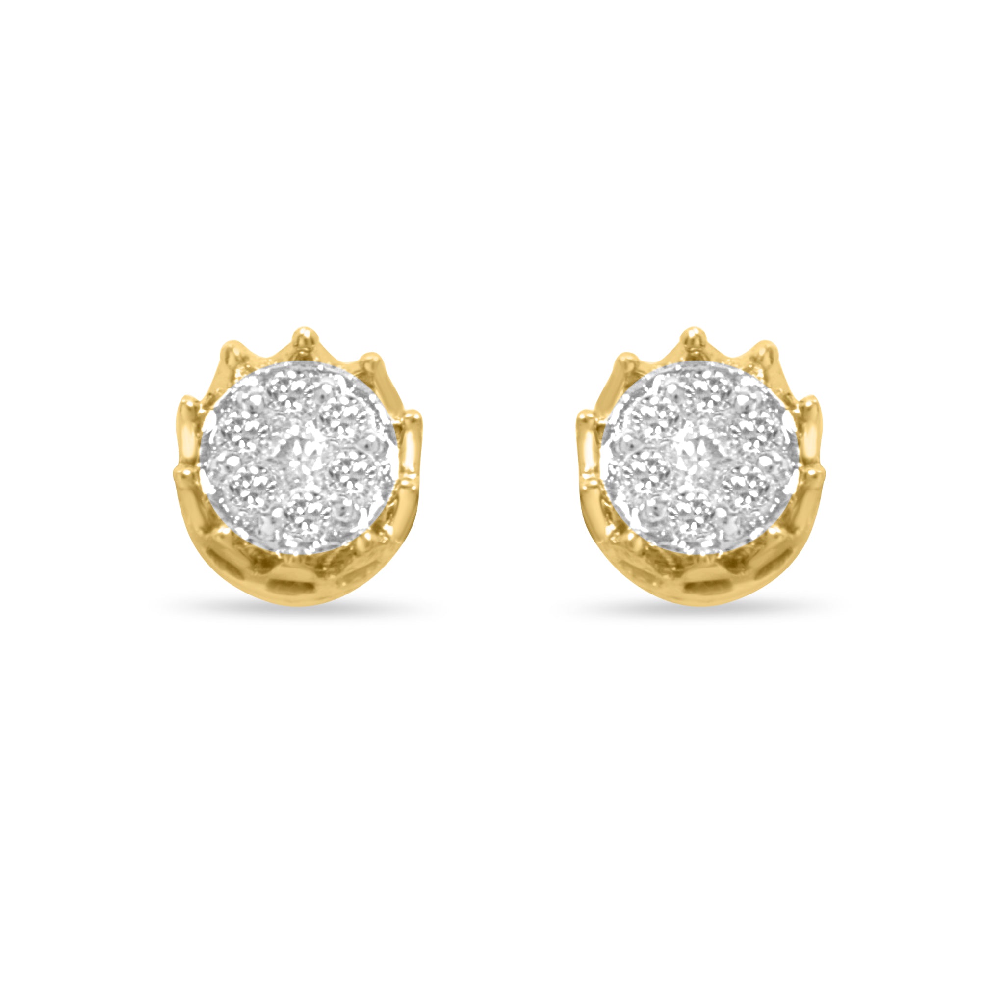 Crown Gold Earrings with Lab-Grown Diamonds