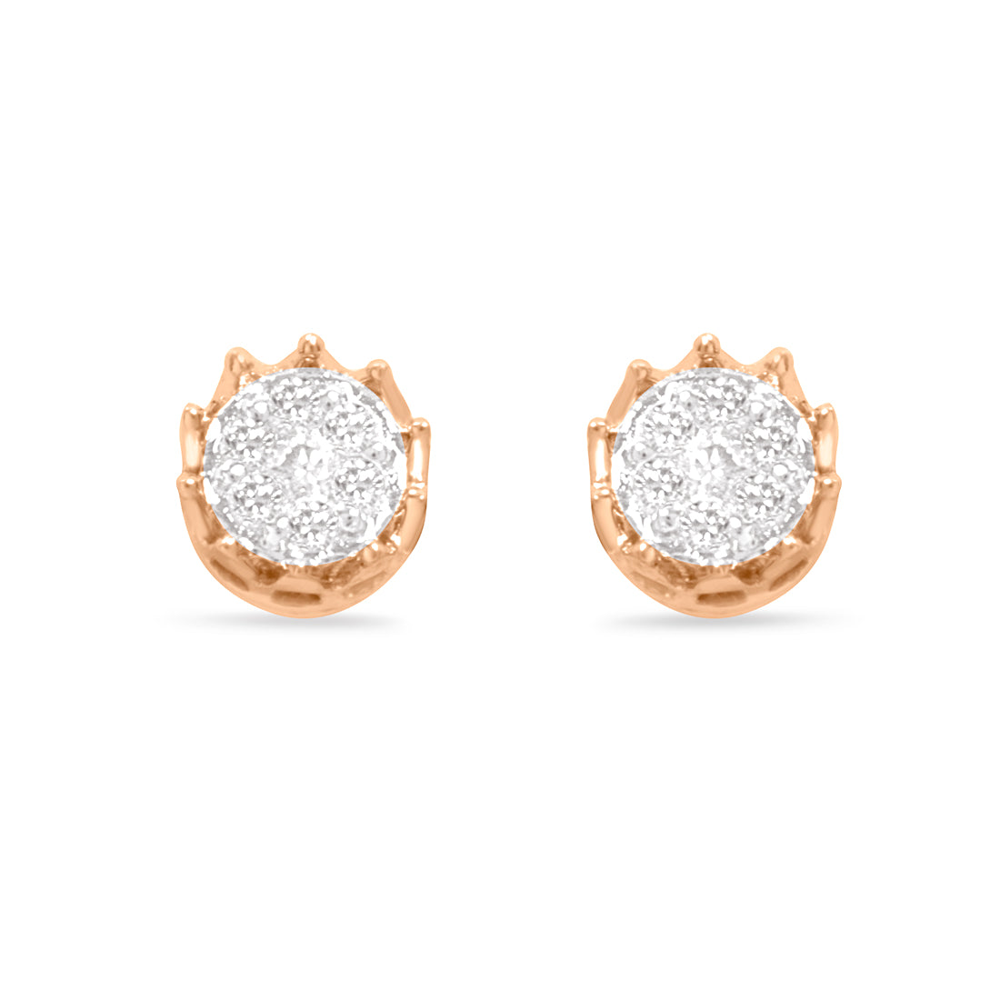 Crown Gold Earrings with Lab-Grown Diamonds