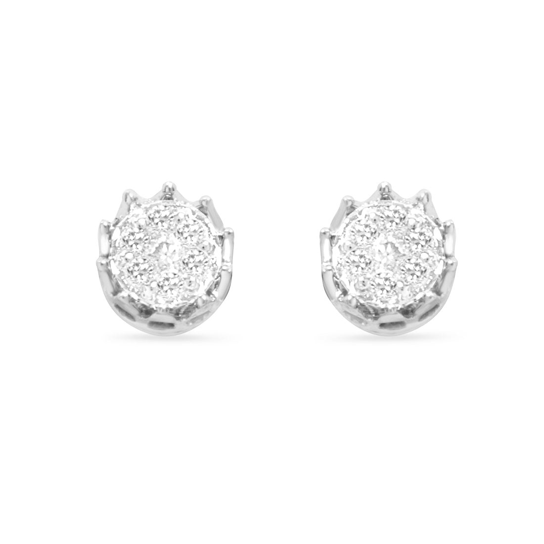 Crown Gold Earrings with Lab-Grown Diamonds