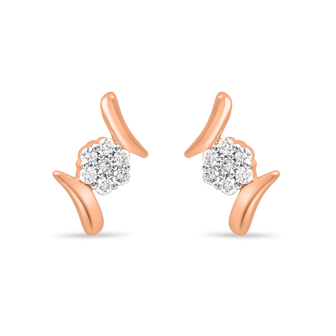 Classic Stud Gold Earrings with Lab-Grown Diamonds