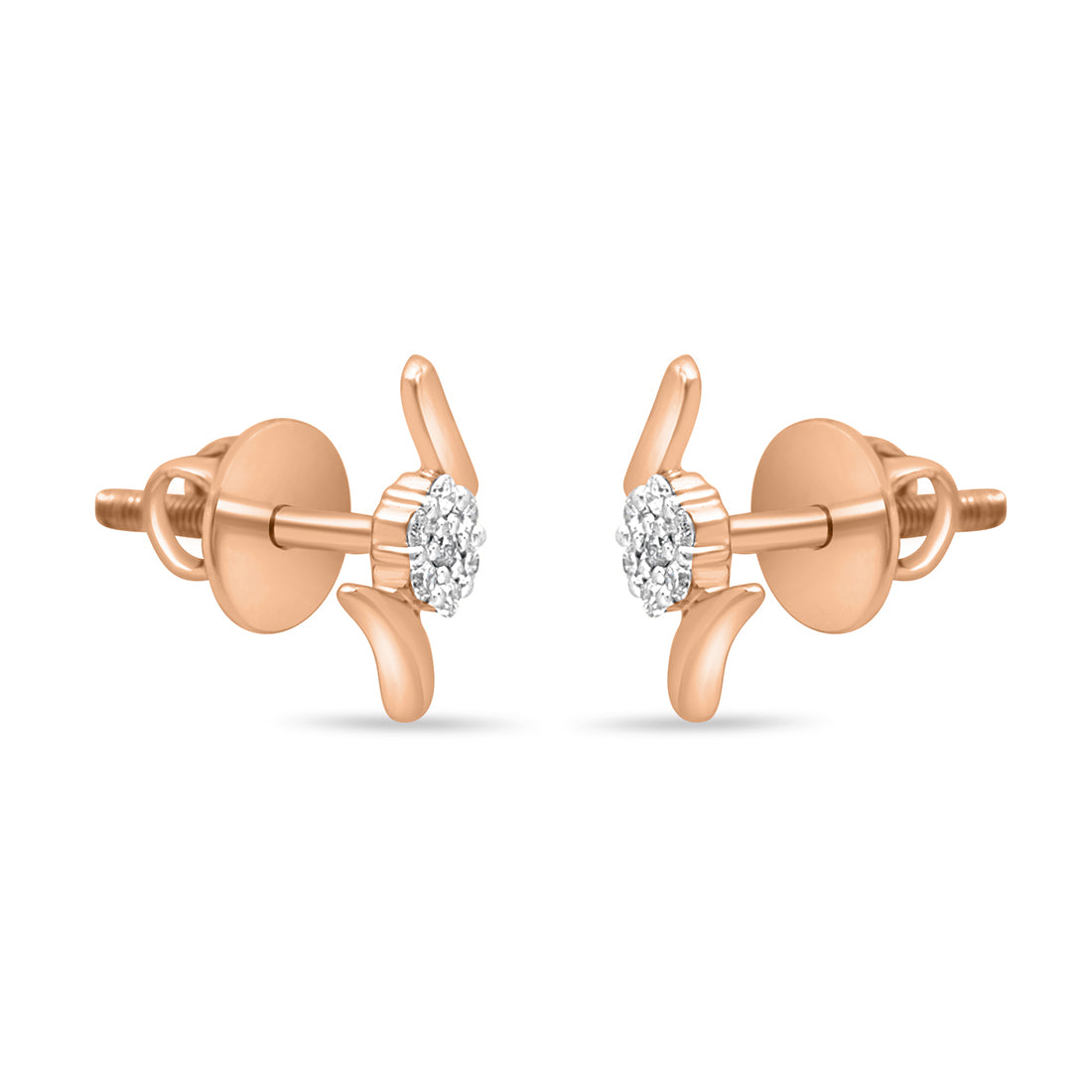 Classic Stud Gold Earrings with Lab-Grown Diamonds