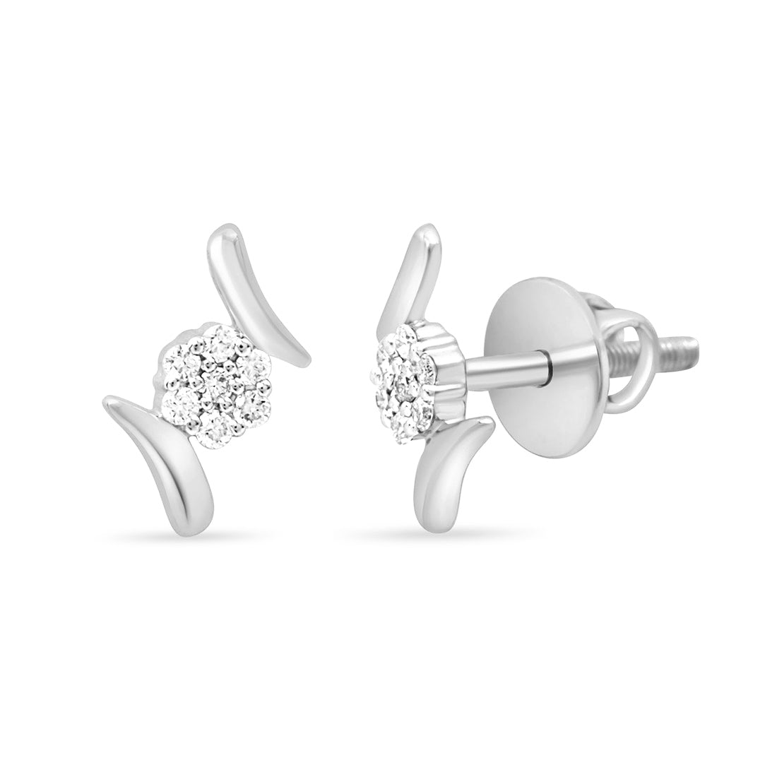 Classic Stud Gold Earrings with Lab-Grown Diamonds