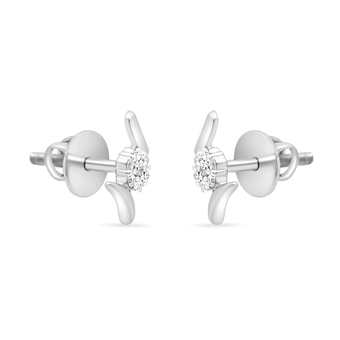 Classic Stud Gold Earrings with Lab-Grown Diamonds