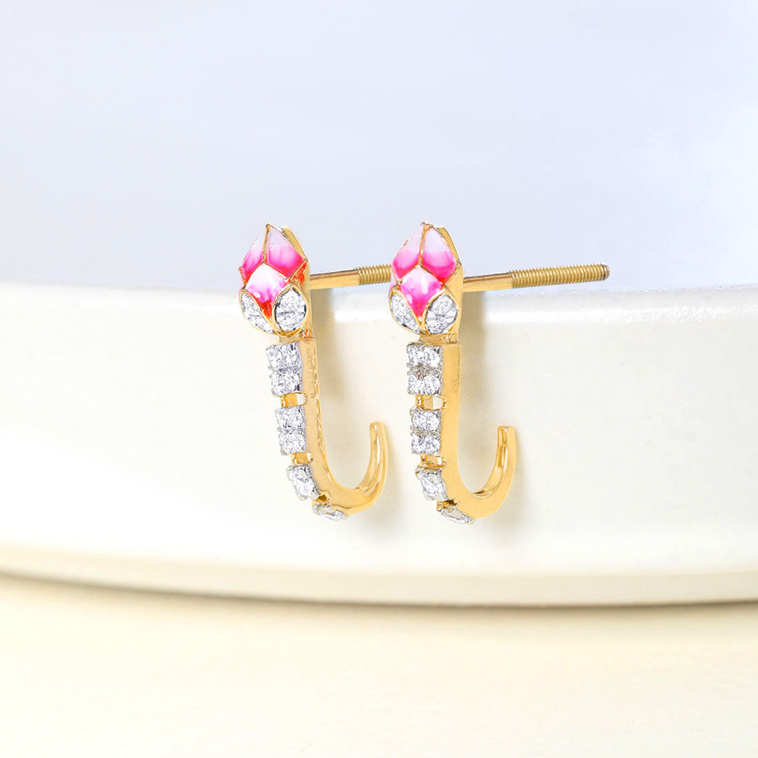 0.4 CT Lotus Dangling Studs with Lab-Grown Diamonds