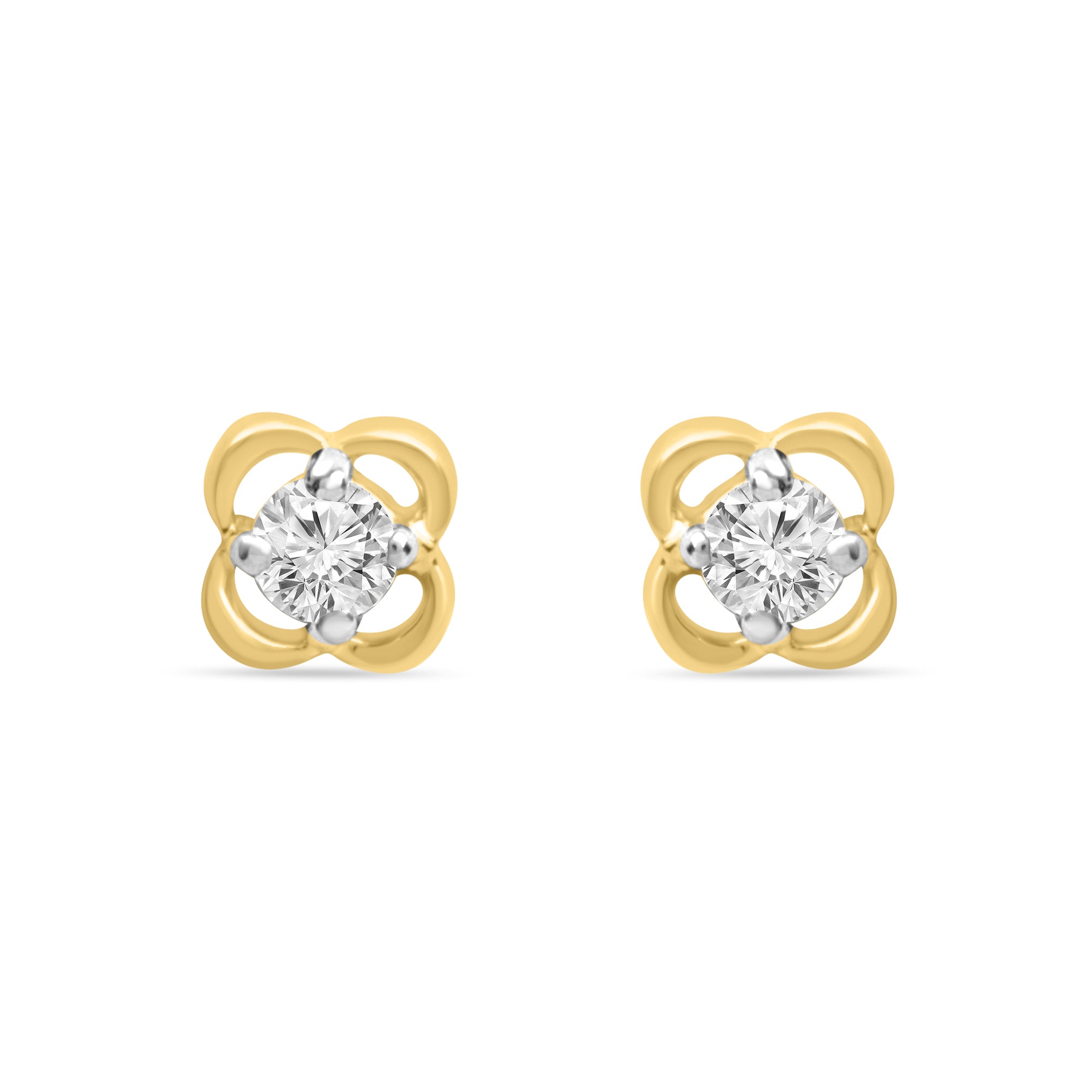 Floral Affection Gold Earrings with Lab-Grown Diamonds