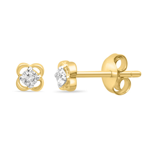 Floral Affection Gold Earrings with Lab-Grown Diamonds