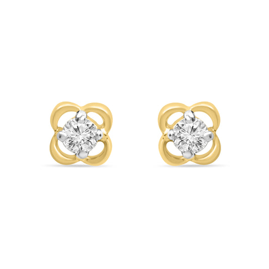 Floral Affection Gold Earrings with Lab-Grown Diamonds