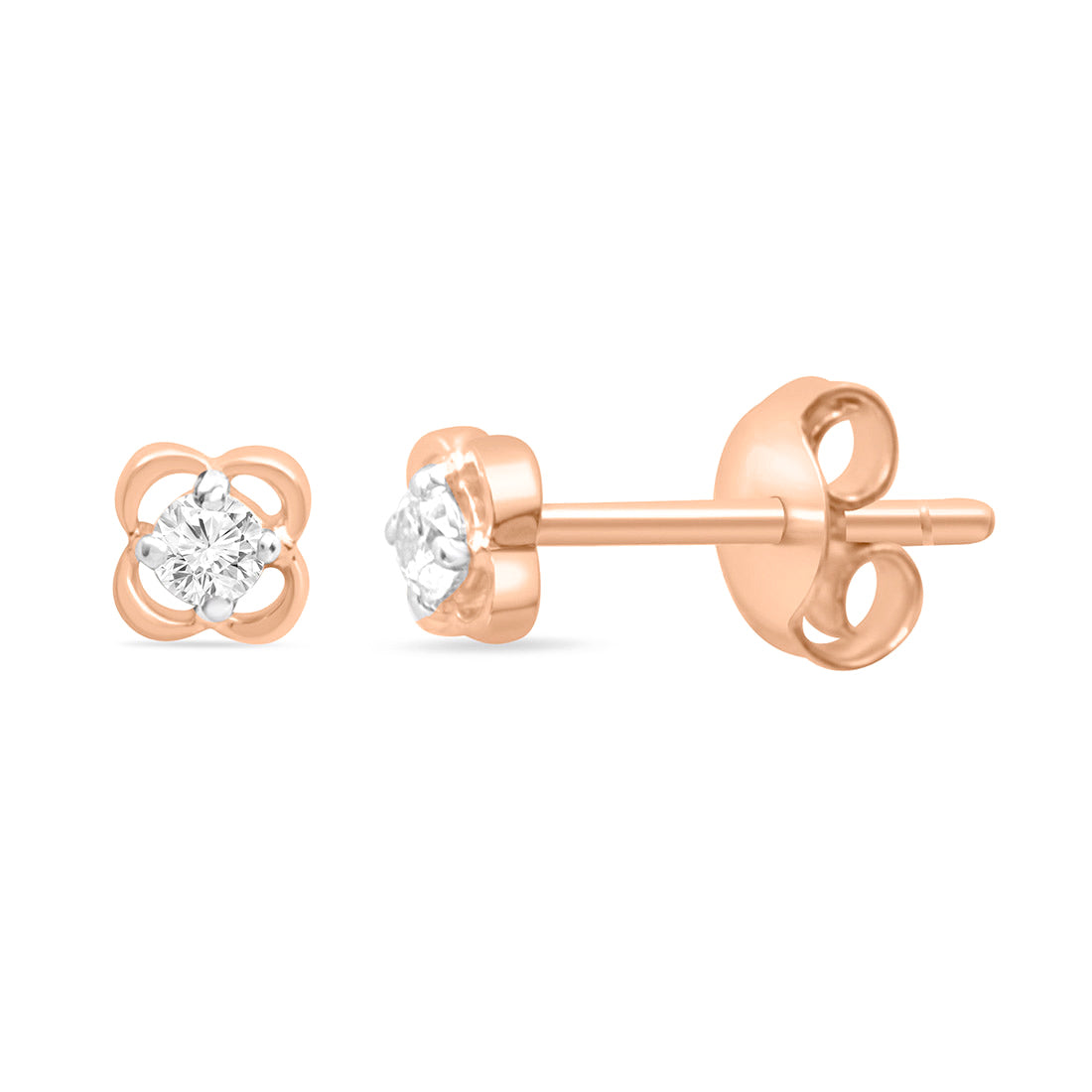 Floral Affection Gold Earrings with Lab-Grown Diamonds