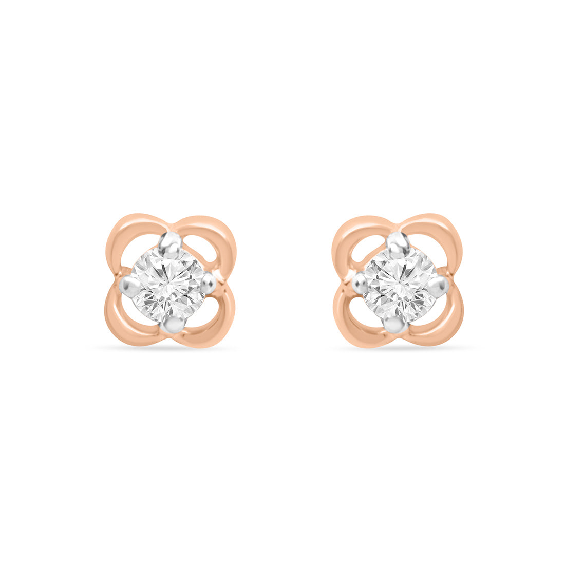 Floral Affection Gold Earrings with Lab-Grown Diamonds