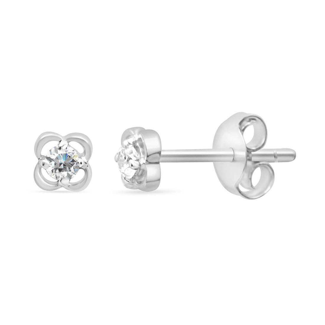 Floral Affection Gold Earrings with Lab-Grown Diamonds