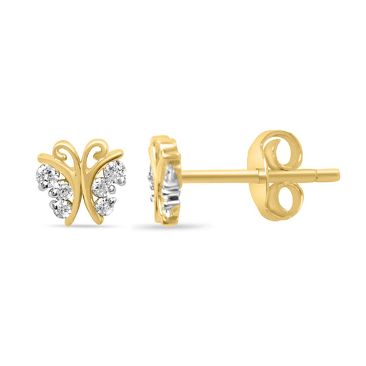 Gold Danaid Earrings with Lab-Grown Diamonds