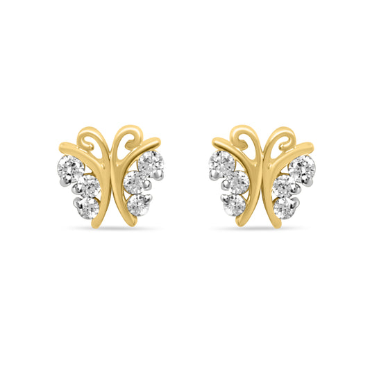 Gold Danaid Earrings with Lab-Grown Diamonds