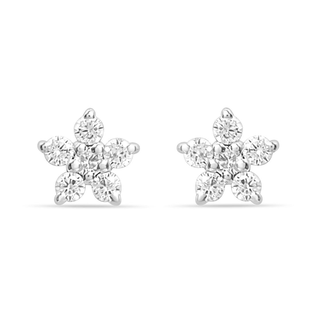 Star Stud Earrings with Lab-Grown Diamonds