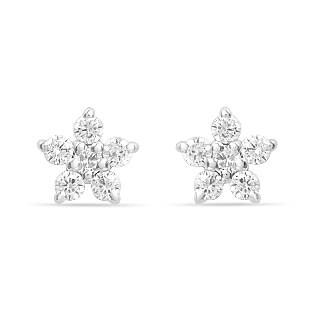 Star Stud Earrings with Lab-Grown Diamonds