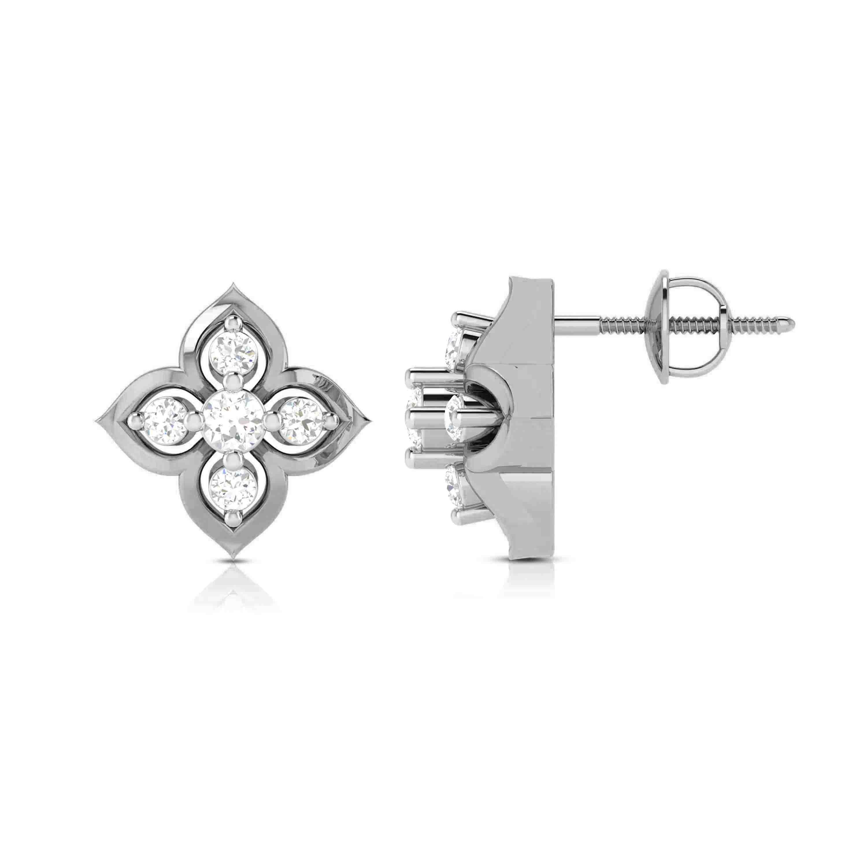 Radiant Clover Lab-Grown Diamond Stud Earrings