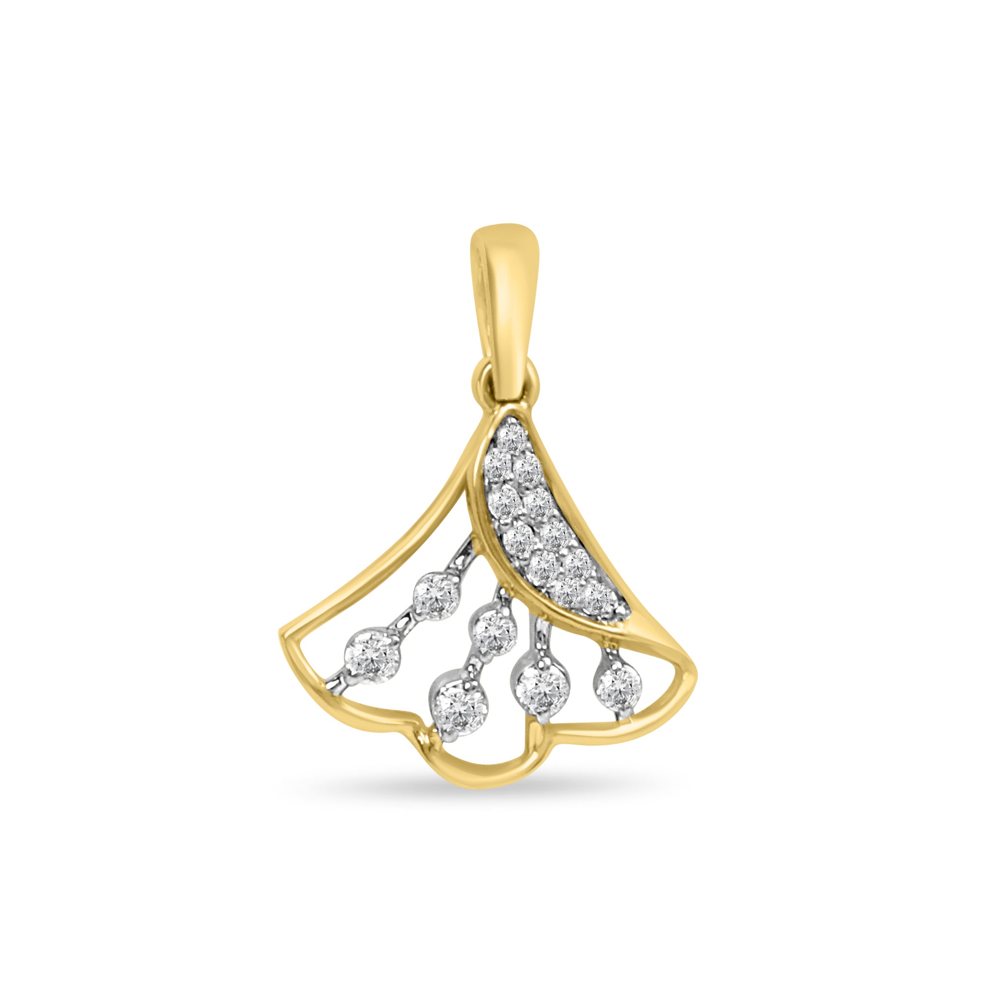 Serene Charm Gold Pendant with Lab-Grown Diamonds without Chain