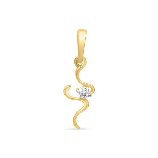 Whimsical Wave Pendant with Lab-Grown Diamonds without Chain