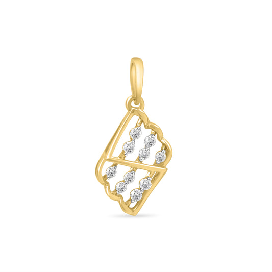 Celestial Sparkle Gold Pendant with Lab-Grown Diamonds without Chain