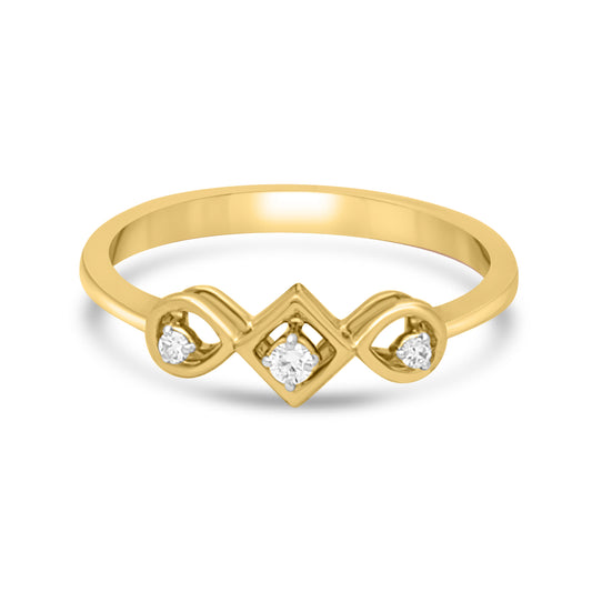 Mystic Enchantment Gold Ring with Lab-Grown Diamonds without Chain