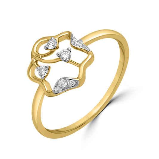 Starlit Grace Gold Plated Ring with Lab-Grown Diamonds