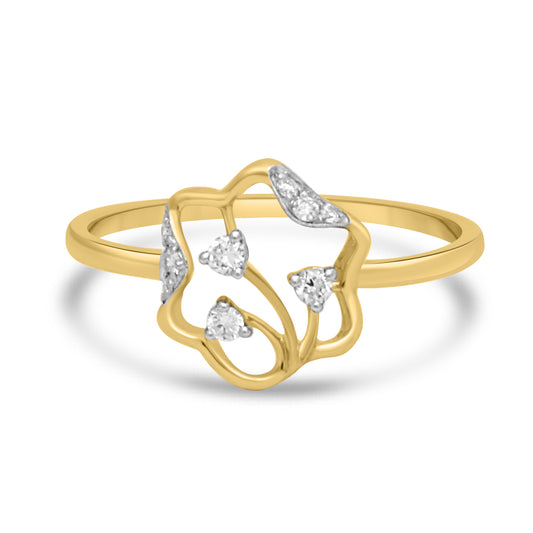 Starlit Grace Gold Plated Ring with Lab-Grown Diamonds