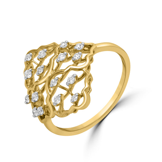 Galactic Glow Gold Ring with Lab-Grown Diamonds