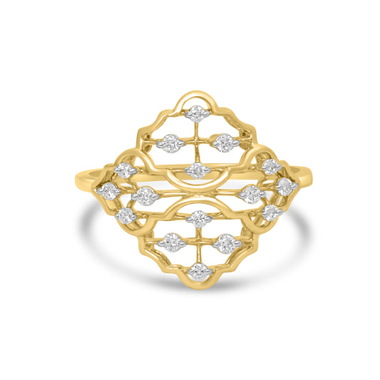 Galactic Glow Gold Ring with Lab-Grown Diamonds