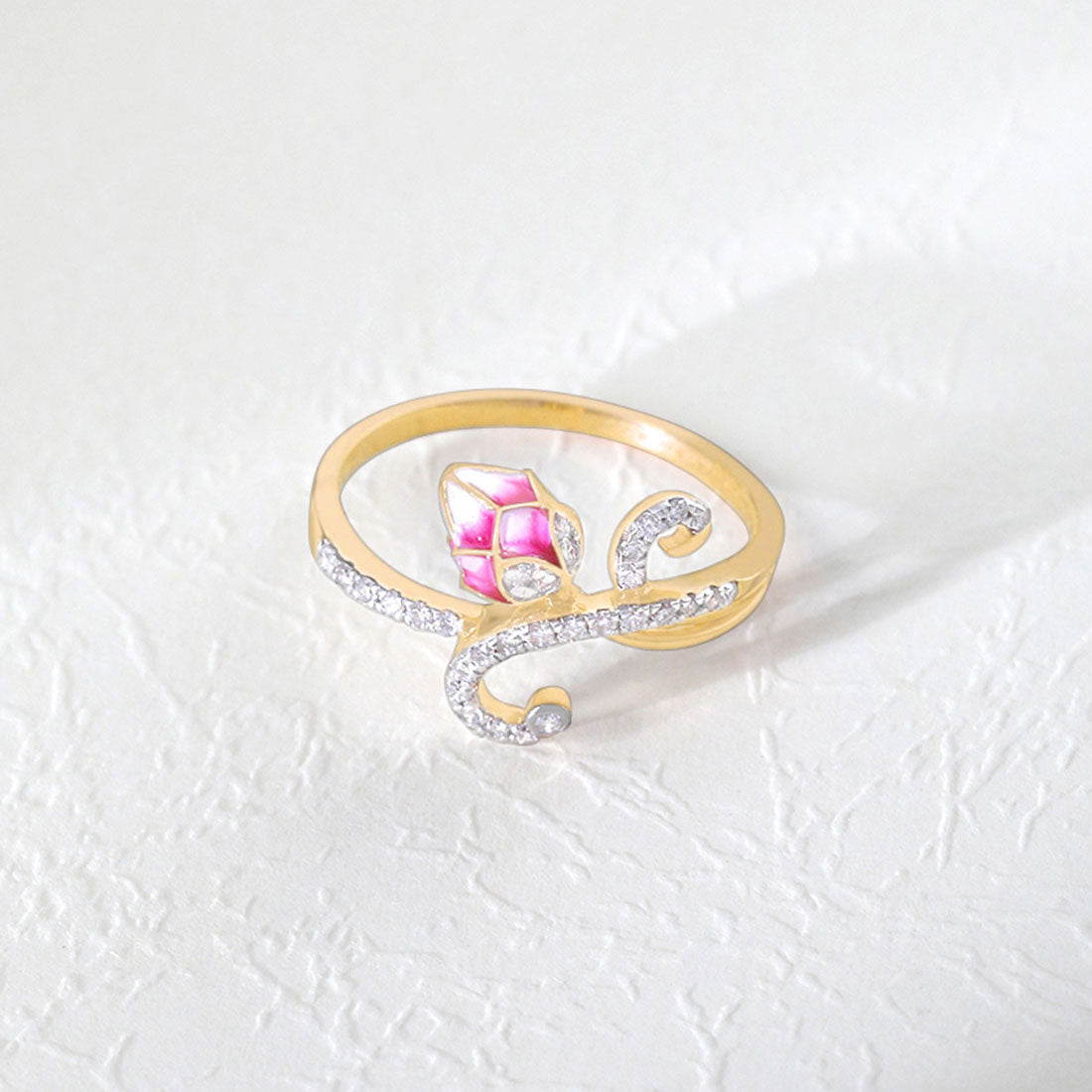 Lotus Dream Rose Gold Ring with Lab-Grown Diamonds