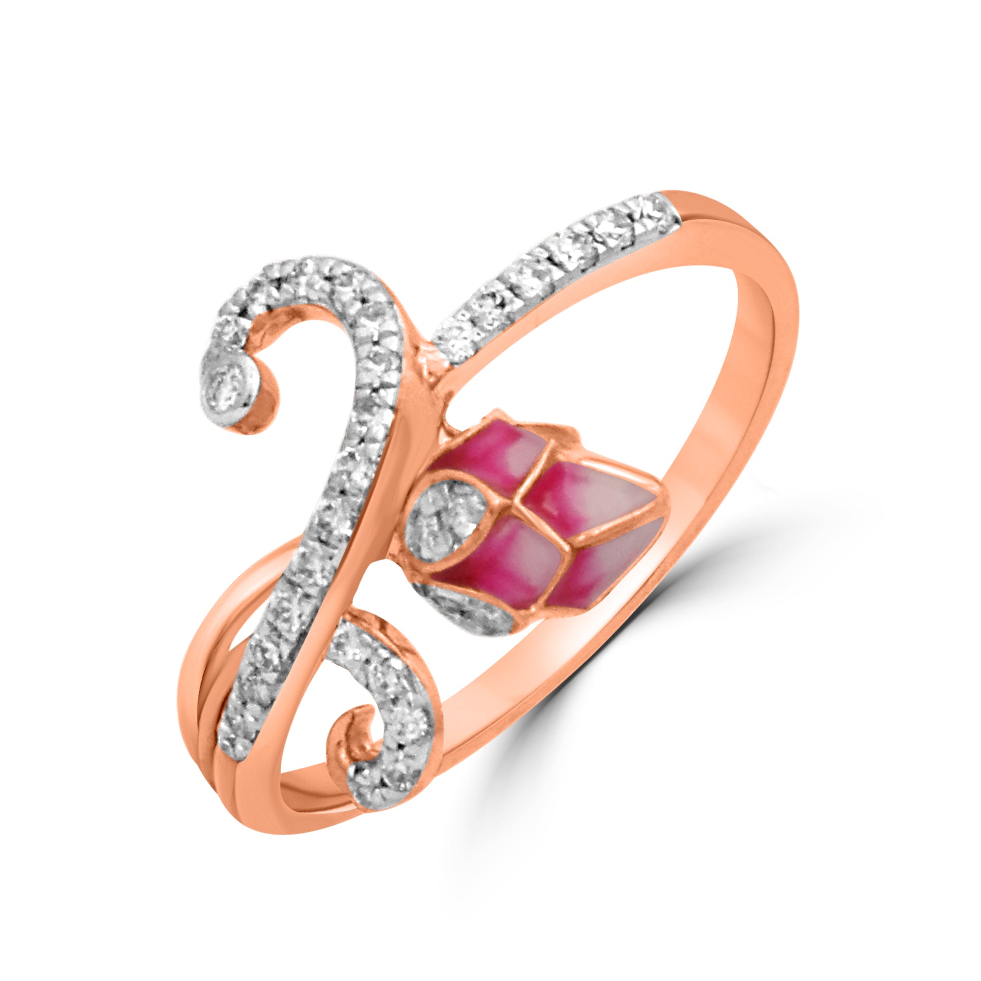 Lotus Dream Rose Gold Ring with Lab-Grown Diamonds