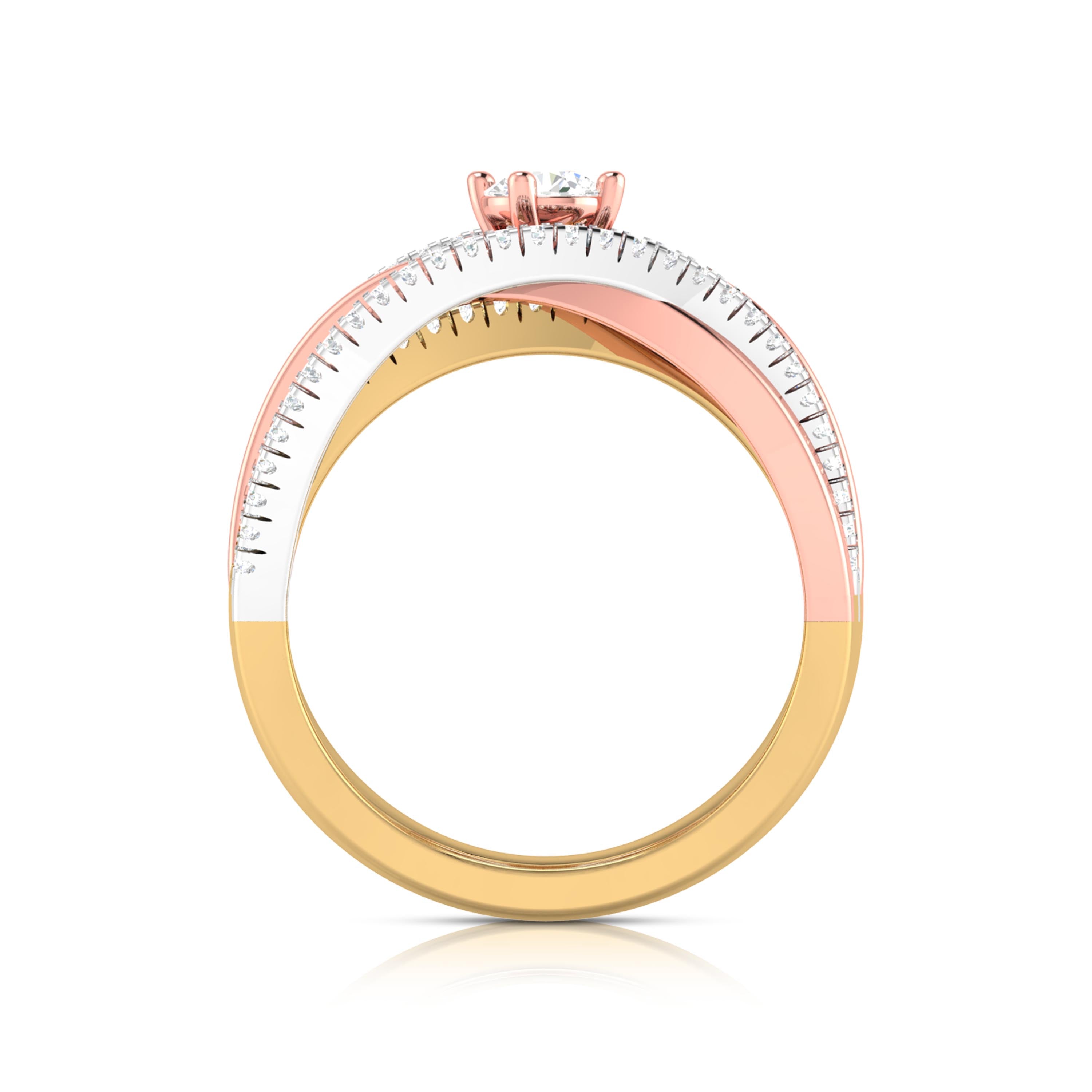 0.7 Ct Crystal Radiance Gold Ring with Lab-Grown Diamonds