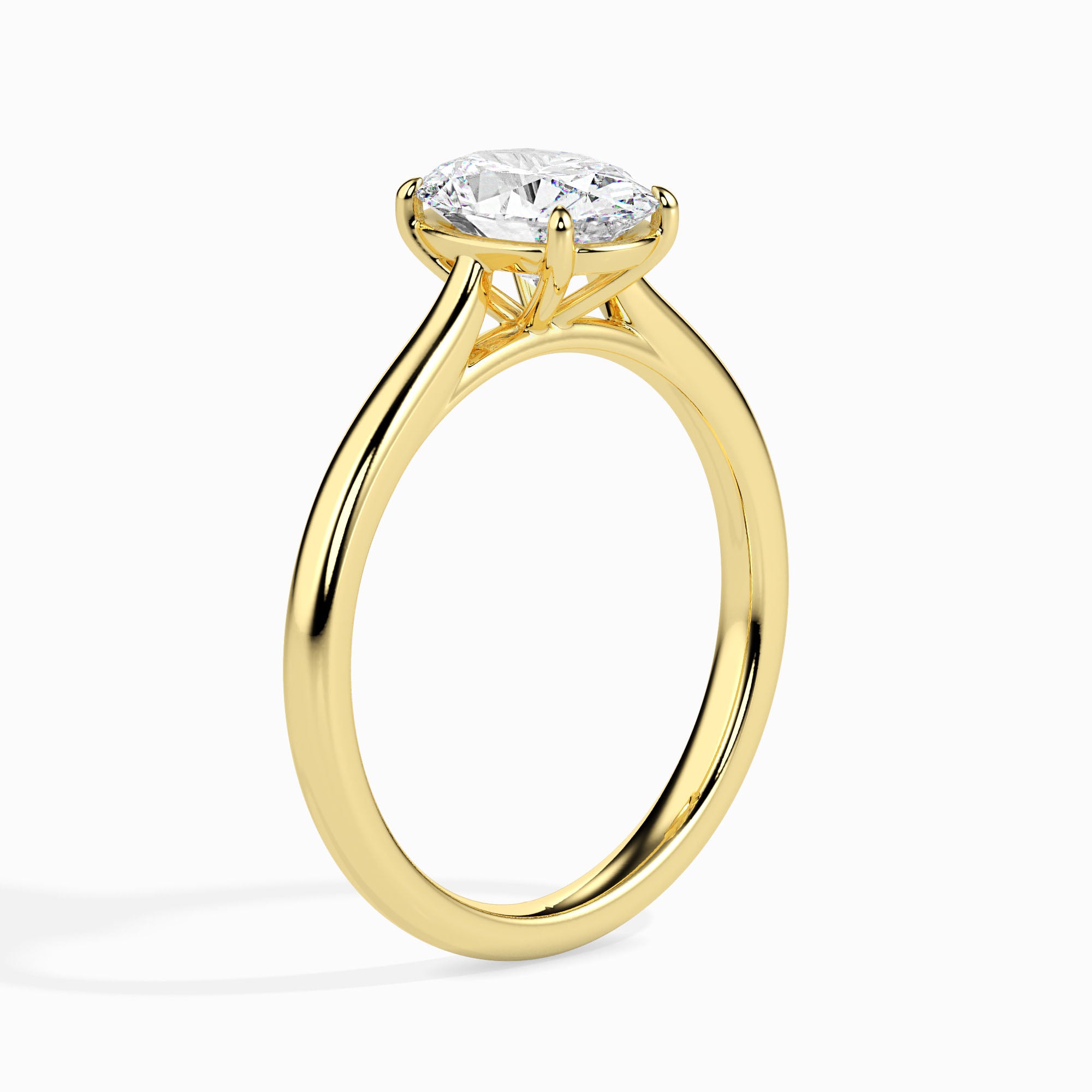 1 CT Oval Solitaire Gold Ring