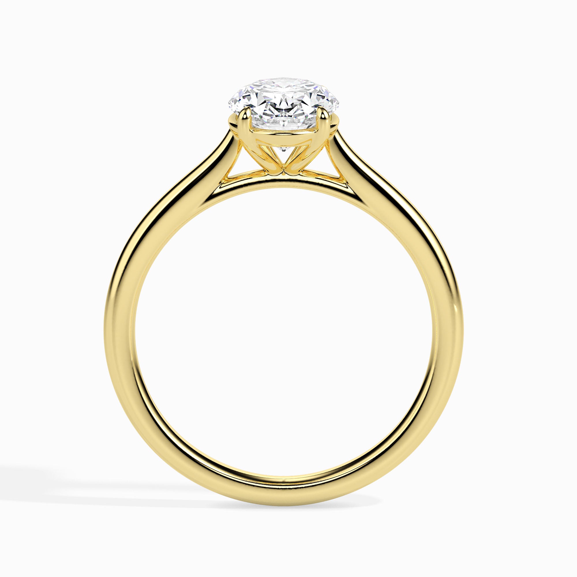 1 CT Oval Solitaire Gold Ring