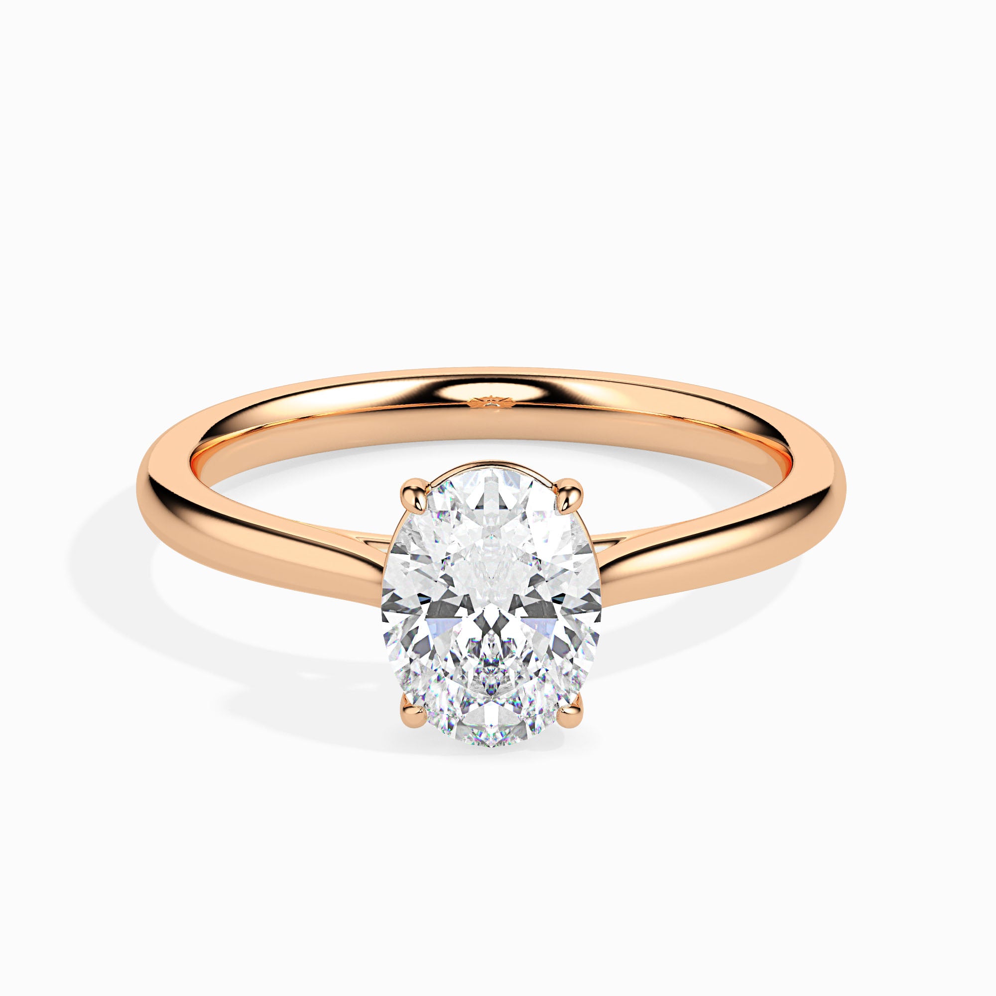 1 CT Oval Solitaire Gold Ring