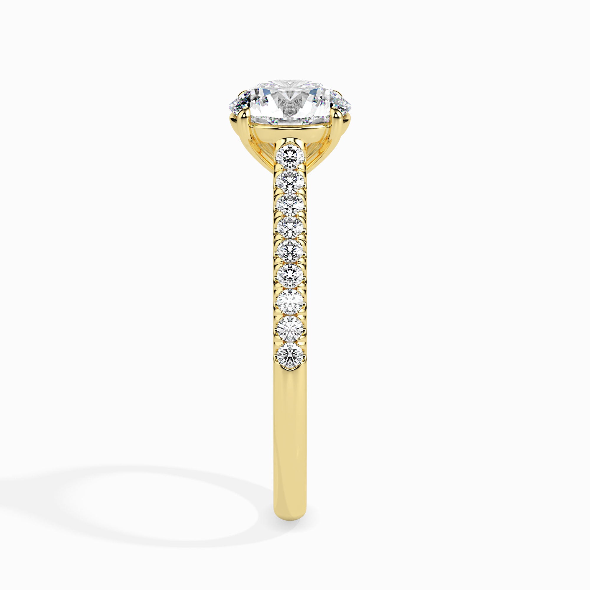 1.5 CT Solitaire Gold Ring with Lab Grown Diamonds