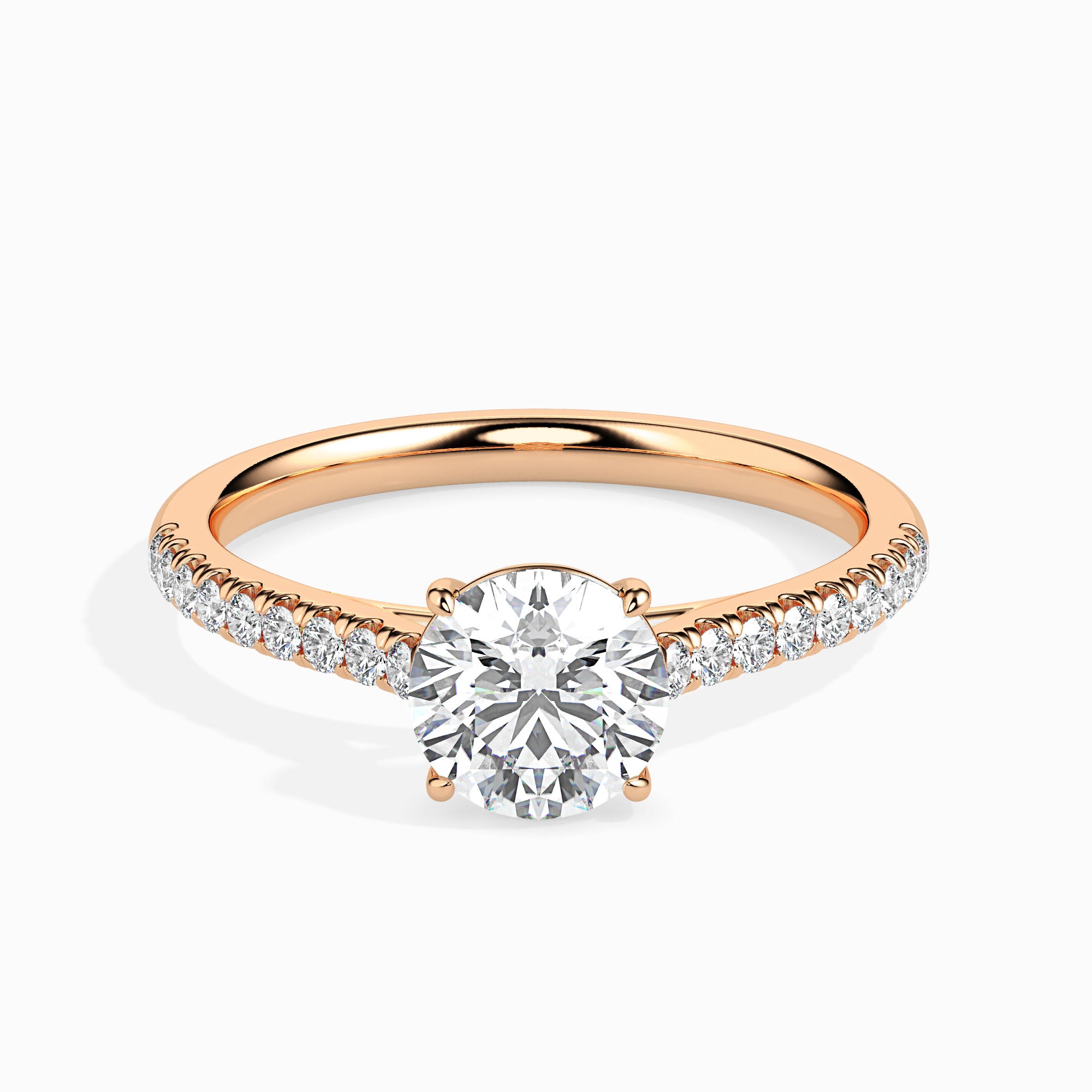 1.5 CT Solitaire Gold Ring with Lab Grown Diamonds