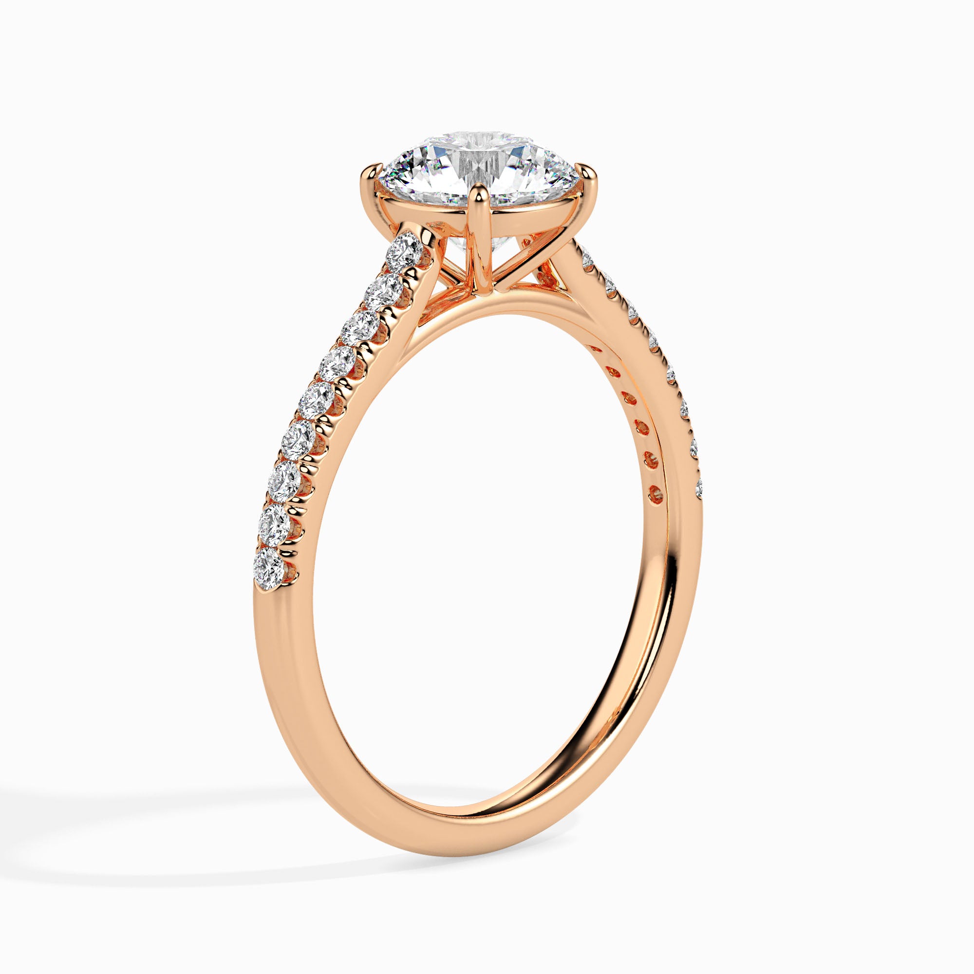 1.5 CT Solitaire Gold Ring with Lab Grown Diamonds