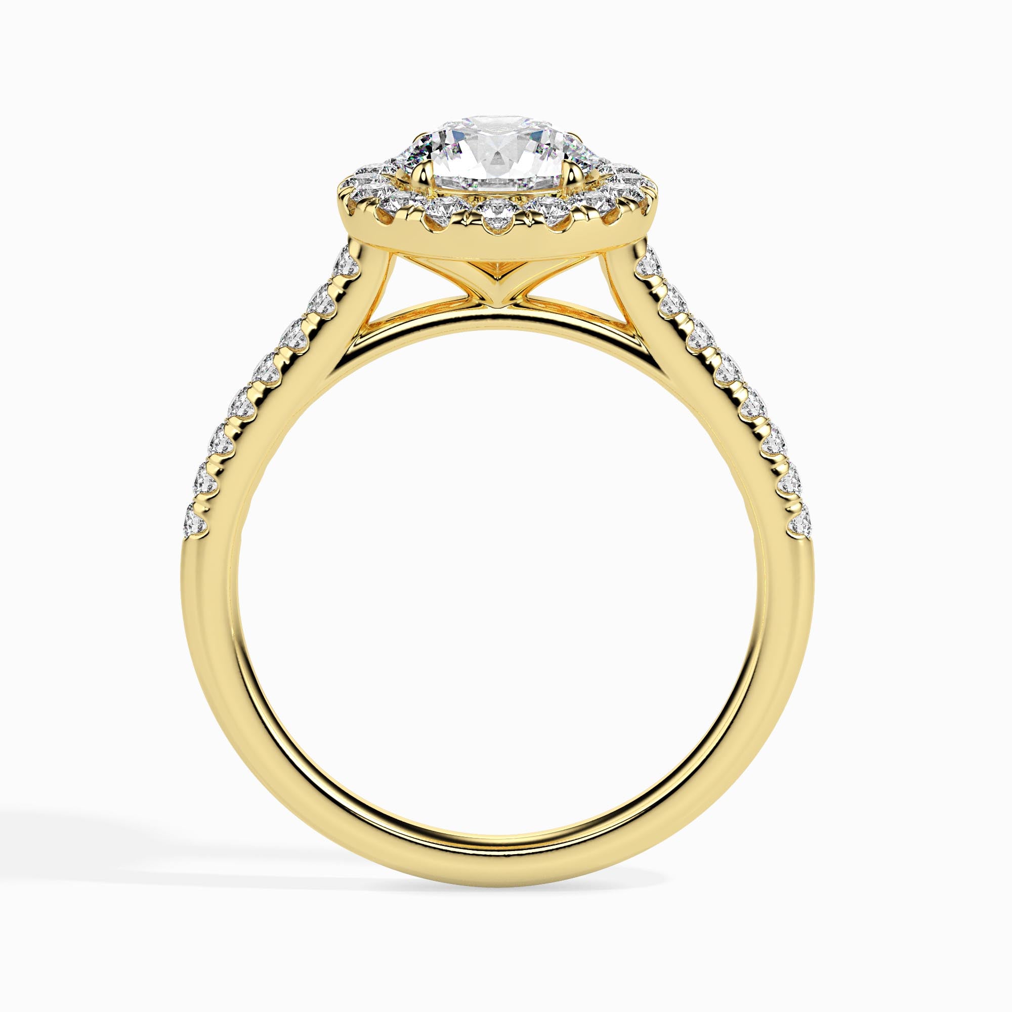 1 CT Golden Aura Round Diamond Ring