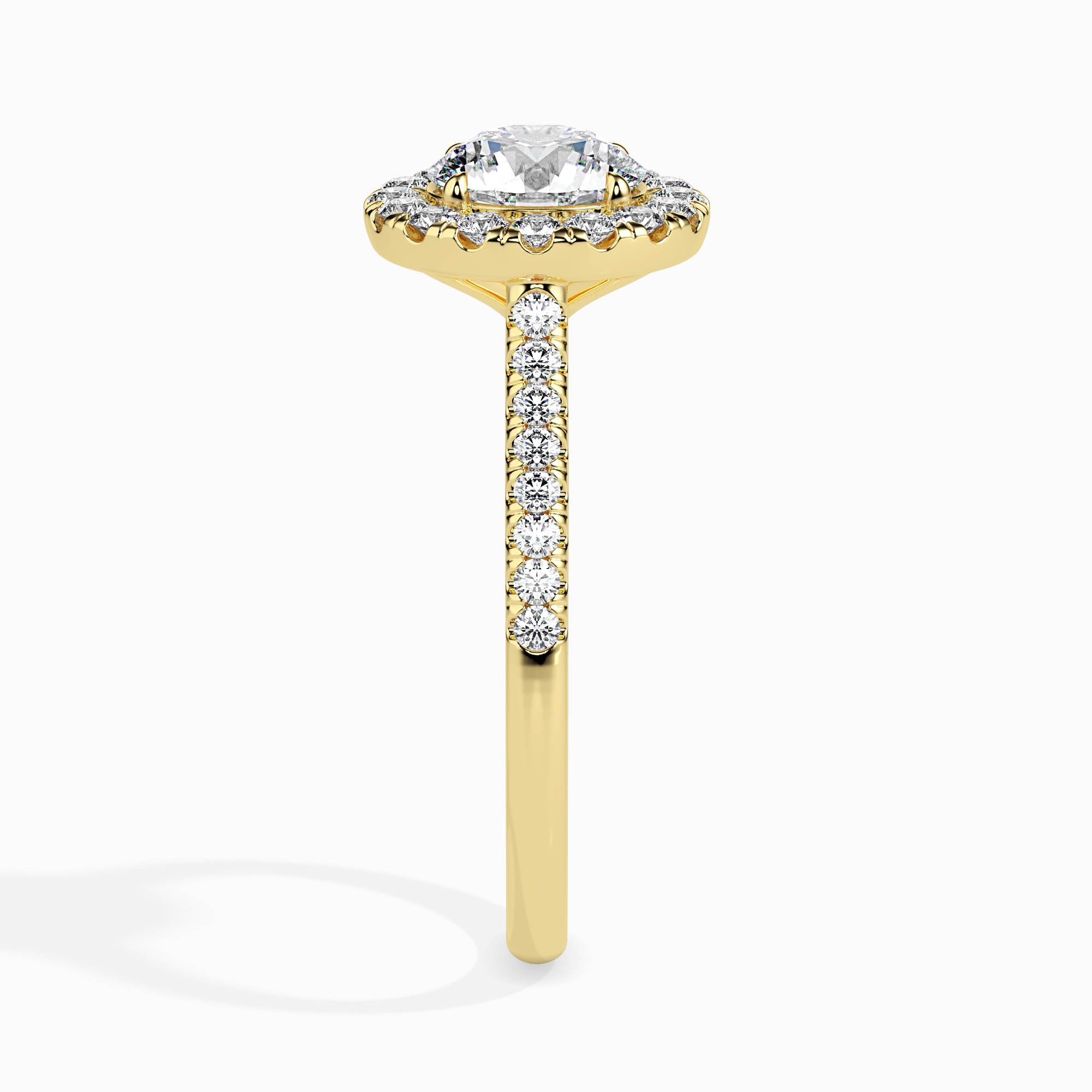 1 CT Golden Aura Round Diamond Ring