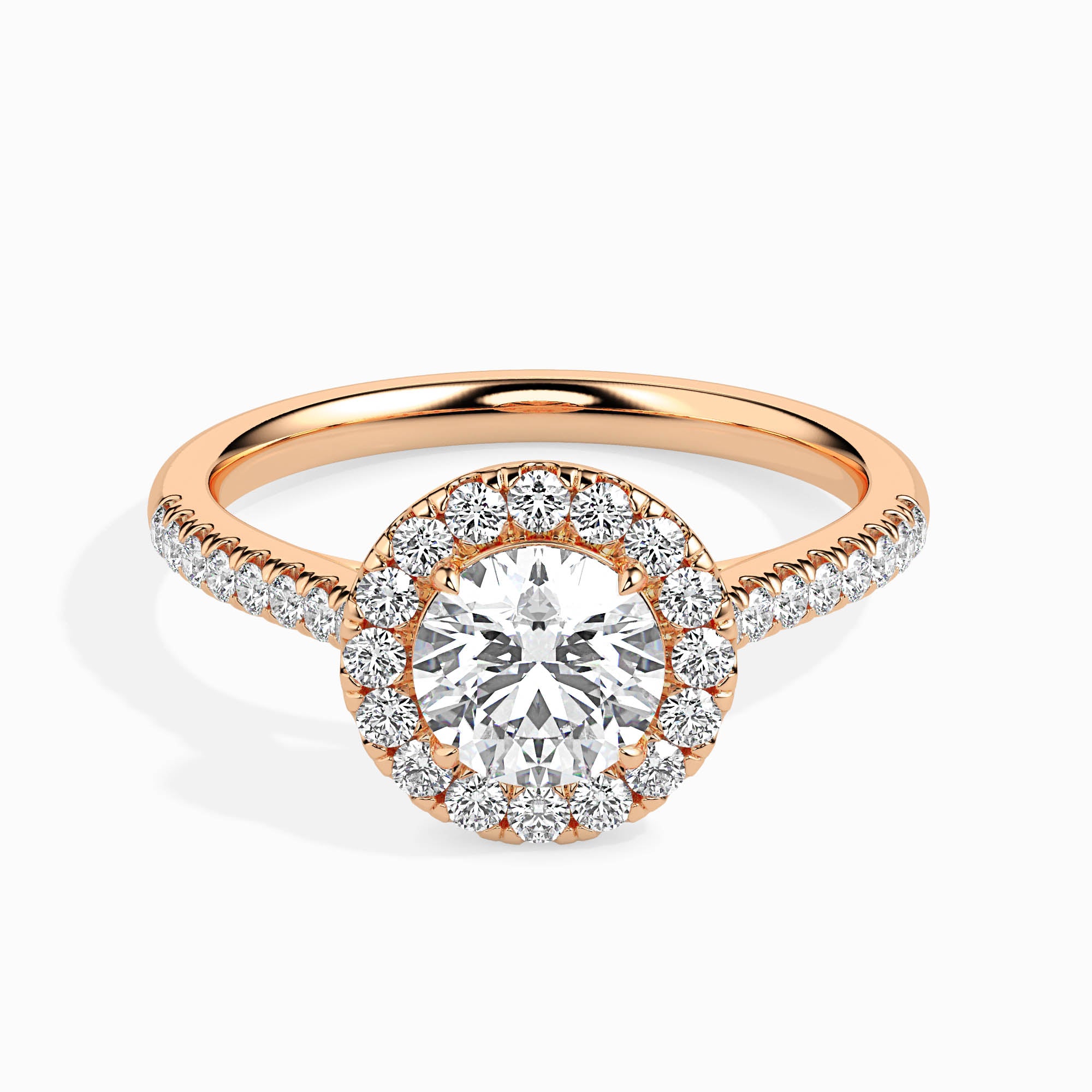 1 CT Golden Aura Round Diamond Ring