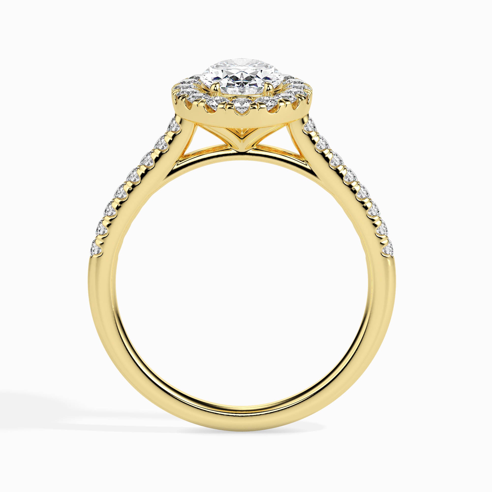 0.5 CT Radiant Classic Diamond Halo Ring